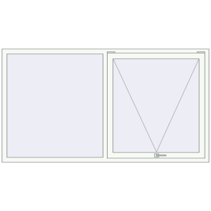 Buy Tilt-and-Turn 2100x1150 mm REHAU BRILLANT DESIGN RAL 9016 Traffic white two-sided