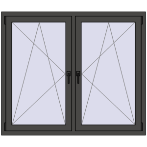 Zamów teraz Okna skrzydłowe 1380x1205 mm REHAU ENERGY-SAVING SYNEGO MD BASALT_GREY dwustronny