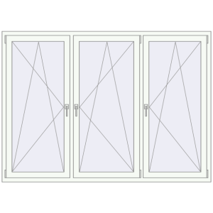Buy Tilt-and-Turn 2100x1500 mm REHAU OPTIMUM EURO-DESIGN 70 RAL 9016 Traffic white two-sided