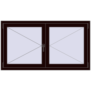 Buy Tilt-and-Turn 1450x800 mm REHAU OPTIMUM EURO-DESIGN 70 CHOCOLATE_BROWN two-sided