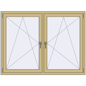 Buy Tilt-and-Turn 1600x1200 mm ALU STANDARD 72 RAL 1000 Green beige two-sided