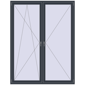 Buy Tilt-and-Turn 1700x2200 mm REHAU ENERGY-SAVING SYNEGO MD ANTHRACITE_GREY_STRUKTURAL two-sided