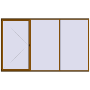 Buy Tilt-and-Turn 4000x2400 mm REHAU OPTIMUM EURO-DESIGN 70 GOLDEN OAK two-sided