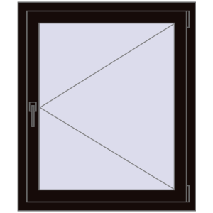 Buy Tilt-and-Turn 850x1000 mm REHAU OPTIMUM EURO-DESIGN 70 BLACK_BROWN two-sided
