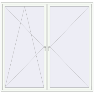 Okno plastikowe 2330x2250 mm Dwuskrzydłowe. Widok od środka Zamów teraz Okna skrzydłowe 2330x2250 mm REHAU OPTIMUM EURO-DESIGN 70 RAL 9016 Traffic white dwustronny