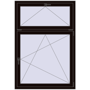 Buy Tilt-and-Turn 1099x1600 mm REHAU OPTIMUM EURO-DESIGN 70 BLACK_BROWN two-sided