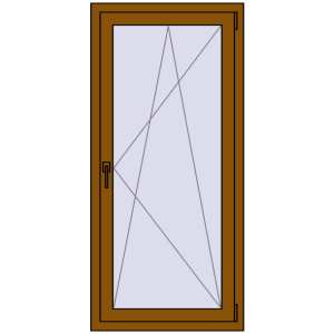 Buy Tilt-and-Turn 700x1500 mm REHAU OPTIMUM EURO-DESIGN 70 GOLDEN OAK two-sided