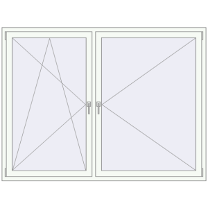 Buy Tilt-and-Turn 2000x1500 mm REHAU ENERGY-SAVING SYNEGO MD RAL 9016 Traffic white two-sided