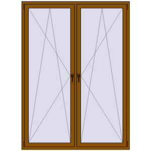 Buy Tilt-and-Turn 1600x2200 mm REHAU OPTIMUM EURO-DESIGN 70 GOLDEN OAK two-sided