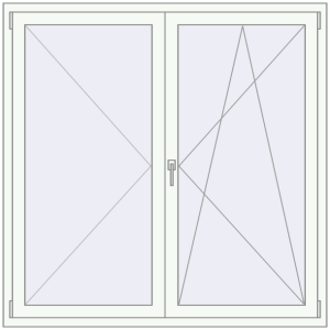 Buy Tilt-and-Turn 1500x1500 mm REHAU ENERGY-SAVING SYNEGO MD RAL 9016 Traffic white two-sided