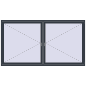 Buy Tilt-and-Turn 2600x1400 mm REHAU OPTIMUM EURO-DESIGN 70 ANTHRACITE_GREY_STRUKTURAL two-sided