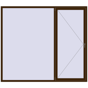 Buy Tilt-and-Turn 2400x2100 mm REHAU OPTIMUM EURO-DESIGN 70 DARK_OAK two-sided