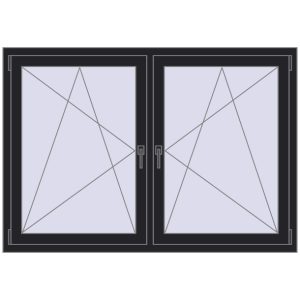 Zamów teraz Okna skrzydłowe 1620x1085 mm REHAU ENERGY-SAVING SYNEGO MD BLACK_ULTI-MATT dwustronny