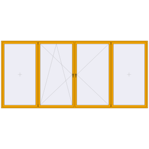 Zamów teraz Okna skrzydłowe 5000x2300 mm ALU STANDARD 72 RAL 1003 Signal yellow dwustronny
