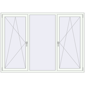 Buy Tilt-and-Turn 2100x1500 mm REHAU ENERGY-SAVING SYNEGO MD RAL 9016 Traffic white two-sided