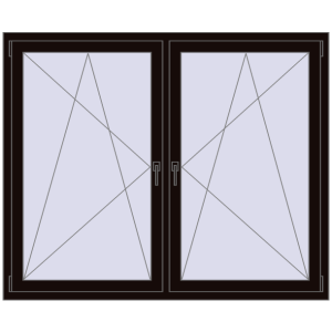 Zamów teraz Okna skrzydłowe 1725x1370 mm REHAU ENERGY-SAVING SYNEGO MD BLACK_BROWN dwustronny