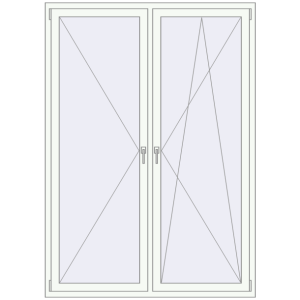 Buy Tilt-and-Turn 1500x2100 mm REHAU BRILLANT DESIGN RAL 9016 Traffic white two-sided