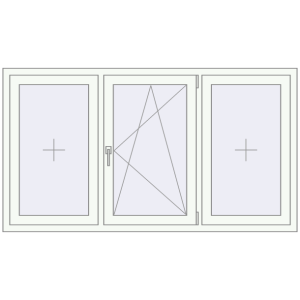 Buy Tilt-and-Turn 1800x1000 mm REHAU OPTIMUM EURO-DESIGN 70 RAL 9016 Traffic white two-sided