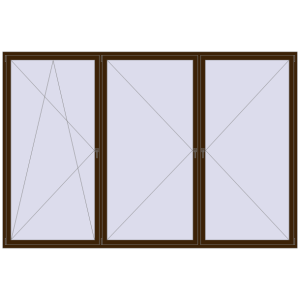 Zamów teraz Okna skrzydłowe 3600x2400 mm KORSA ENERGY-SAVING REHAU SYNEGO MD DARK_OAK dwustronny