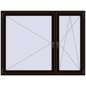 Buy Tilt-and-Turn 1700x1300 mm REHAU ENERGY-SAVING SYNEGO MD BLACK_BROWN two-sided