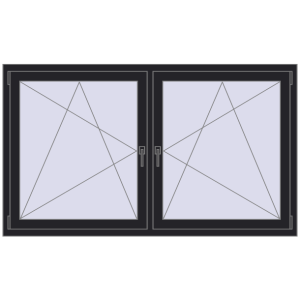 Buy Tilt-and-Turn 1770x1025 mm REHAU ENERGY-SAVING SYNEGO MD BLACK_ULTI-MATT two-sided