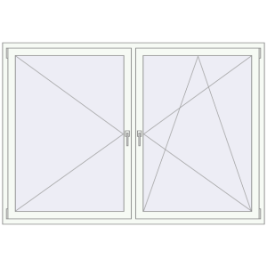 Buy Tilt-and-Turn 2050x1420 mm REHAU OPTIMUM EURO-DESIGN 70 RAL 9016 Traffic white two-sided