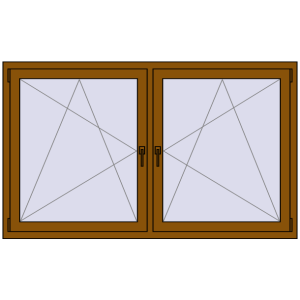 Buy Tilt-and-Turn 1770x1055 mm REHAU ENERGY-SAVING SYNEGO MD GOLDEN OAK two-sided