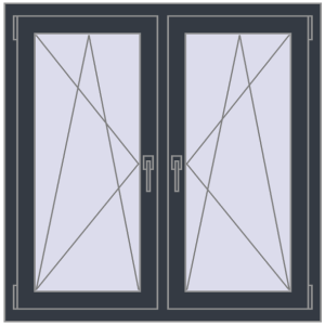 Zamów teraz Okna skrzydłowe 1080x1070 mm REHAU ENERGY-SAVING SYNEGO MD ANTHRACITE_GREY_STRUKTURAL dwustronny