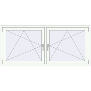 Okno plastikowe 1830x815 mm Dwuskrzydłowe. Widok od środka Zamów teraz Okna skrzydłowe 1830x815 mm REHAU ENERGY-SAVING SYNEGO MD RAL 9016 Traffic white dwustronny