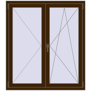 Buy Tilt-and-Turn 1200x1350 mm REHAU OPTIMUM EURO-DESIGN 70 DARK_OAK two-sided