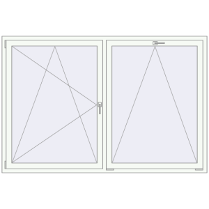 Buy Tilt-and-Turn 2120x1410 mm REHAU OPTIMUM EURO-DESIGN 70 RAL 9016 Traffic white two-sided