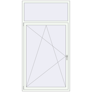 Buy Tilt-and-Turn 1175x2221 mm REHAU OPTIMUM EURO-DESIGN 70 RAL 9016 Traffic white two-sided