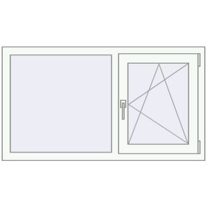 Buy Tilt-and-Turn 1250x700 mm REHAU OPTIMUM EURO-DESIGN 70 RAL 9016 Traffic white two-sided