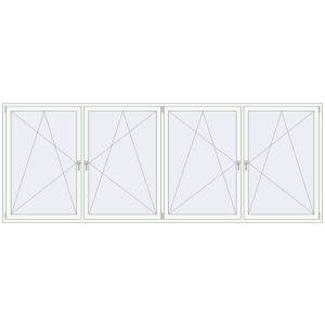 Buy Tilt-and-Turn 4000x1500 mm REHAU OPTIMUM EURO-DESIGN 70 RAL 9016 Traffic white two-sided