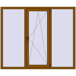 Buy Tilt-and-Turn 1800x1500 mm REHAU OPTIMUM EURO-DESIGN 70 GOLDEN OAK two-sided