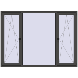 Buy Tilt-and-Turn 2200x1600 mm REHAU ENERGY-SAVING SYNEGO MD BASALT_GREY two-sided
