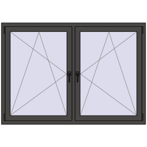 Zamów teraz Okna skrzydłowe 1740x1160 mm REHAU ENERGY-SAVING SYNEGO MD BASALT_GREY dwustronny