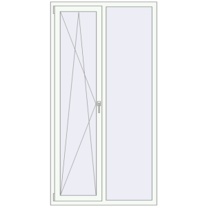 Buy Tilt-and-Turn 1100x2100 mm REHAU OPTIMUM EURO-DESIGN 70 RAL 9016 Traffic white two-sided