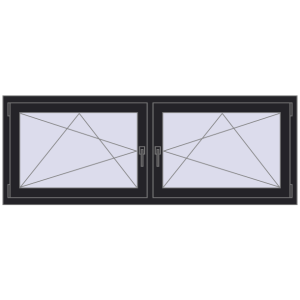 Zamów teraz Okna skrzydłowe 1830x665 mm REHAU ENERGY-SAVING SYNEGO MD BLACK_ULTI-MATT dwustronny