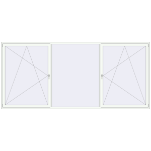 Buy Tilt-and-Turn 4000x1800 mm REHAU OPTIMUM EURO-DESIGN 70 RAL 9016 Traffic white two-sided