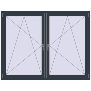 Buy Tilt-and-Turn 1755x1370 mm REHAU ENERGY-SAVING SYNEGO MD ANTHRACITE_GREY_STRUKTURAL two-sided