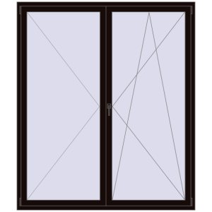 Buy Tilt-and-Turn 1800x2100 mm REHAU ENERGY-SAVING SYNEGO MD BLACK_BROWN two-sided