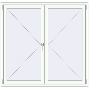 Buy Tilt-and-Turn 1460x1410 mm REHAU ENERGY-SAVING SYNEGO MD RAL 9016 Traffic white two-sided