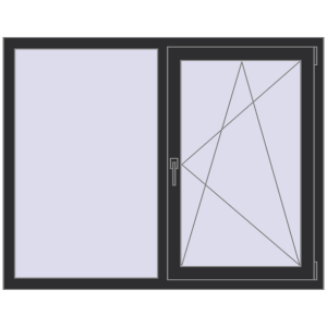 Buy Tilt-and-Turn 1400x1100 mm REHAU OPTIMUM EURO-DESIGN 70 ANTHRACITE_GREY_GLATT two-sided