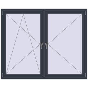 Buy Tilt-and-Turn 1740x1420 mm EPSILON OPTIMA ANTHRACITE_GREY_STRUKTURAL two-sided