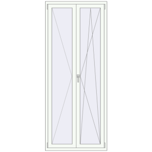 Buy Tilt-and-Turn 950x2300 mm REHAU ENERGY-SAVING SYNEGO MD RAL 9016 Traffic white two-sided