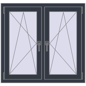 Zamów teraz Okna skrzydłowe 1020x950 mm REHAU ENERGY-SAVING SYNEGO MD ANTHRACITE_GREY_STRUKTURAL dwustronny