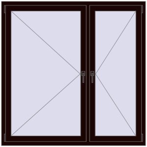 Zamów teraz Okna skrzydłowe 1500x1500 mm REHAU OPTIMUM EURO-DESIGN 70 CHOCOLATE_BROWN dwustronny