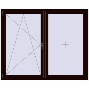 Buy Tilt-and-Turn 1760x1430 mm REHAU OPTIMUM EURO-DESIGN 70 CHOCOLATE_BROWN two-sided