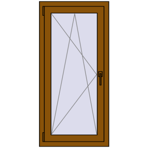 Buy Tilt-and-Turn 600x1300 mm REHAU OPTIMUM EURO-DESIGN 70 GOLDEN OAK two-sided